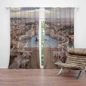 Závěs Sablio Závěs Řím Vatikán Svatopetrské náměstí: 2ks 140x250cm