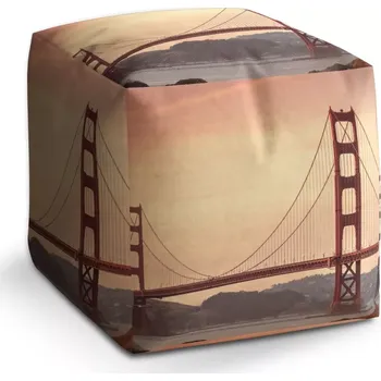 Taburet Sablio Taburet Cube Golden Gate 2: 40x40x40 cm