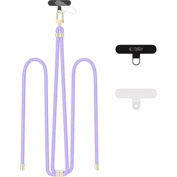 Tech-Protect C7S ROPE CROSSBODY Šňůrka / popruh na telefon - LAVENDER/GOLD