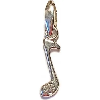 Přívěsek Stříbrná notička se zirkonem - přívěsek na řetízek