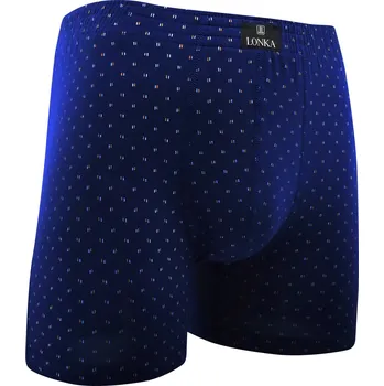 Boxerky pánské Lonka Kevin IMAGE Čárky - modré, XL