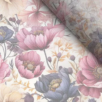 Měkký tyl květiny tmavé 86