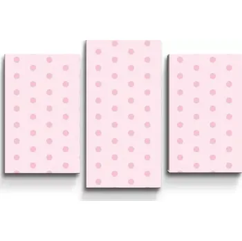 Obraz Sablio Obraz - 3-dílný Růžové puntíky - 75x50 cm
