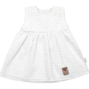 Dětská móda Baby Nellys Lehké Handmade šatičky Madeira, bílé Velikost: 98 (2-3r)
