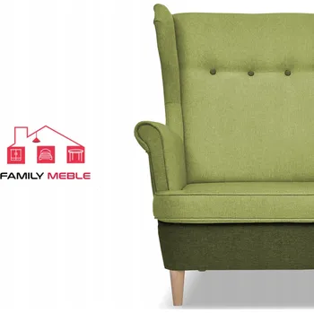 Pohovka Pohovka dvoumístná ušák ARI DUO skandinávský styl Family Meble zeleno - zelená