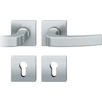 Dveřní kování Kování FSB 72 1163 objektové Eloxovaný hliník, klika / koule, Cylindrická vložka, Kulatá rozeta standardní, Pravé provedení