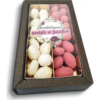 Čokoláda Sablio Mandle v čokoládě Gratulujeme nevěstě a ženichovi - 2x 80g