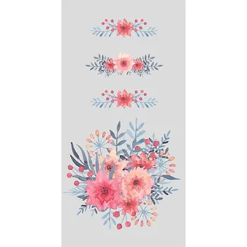 Látka kočárkovina PANEL B 55x105 red bouquet - three