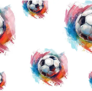 Látka samet/velvet Doris černo bílý fotbalový míč