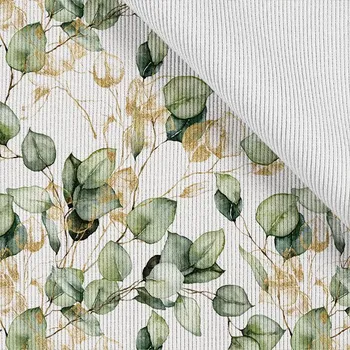 Funkční žebrovaný náplet metráž eukalyptus bílý