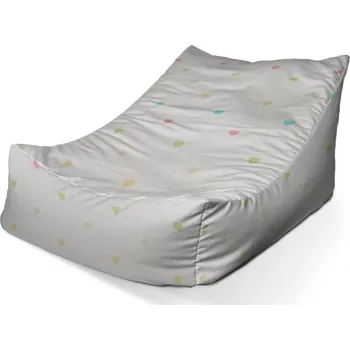 Sedací pytel Sablio Sedací vak Lounge Barevná srdíčka na béžové - 80 x 95 x 50 cm