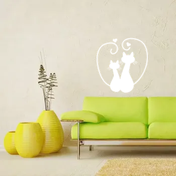 samolepka Sablio Samolepka na zeď: Kočky - 56x60 cm