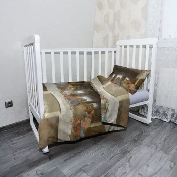 Povlečení Sablio Mikroplyšové dětské povlečení do postýlky Poslední večeře - Leonardo da Vinci - 120x90 / 40x60