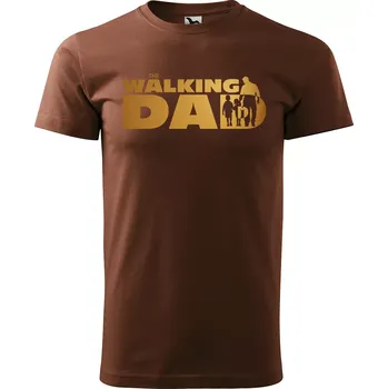 Pánské tričko Sablio Tričko s potiskem THE WALKING DAD - hnědé S