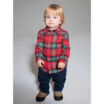 Chlapecké oblečení Sinsay - Kostkovaná košile - červená - 921FW-33X - 921FW-33X-80