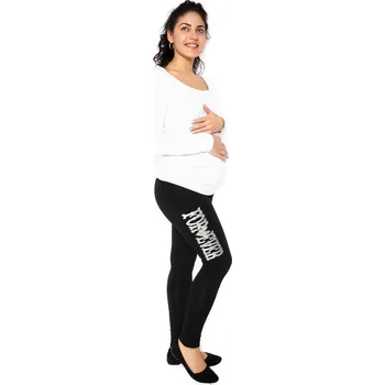 Be MaaMaa Těhotenské legíny FOR EVER LOVE - L; černá