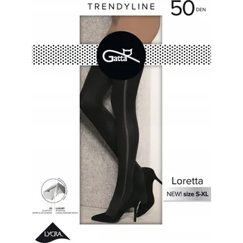 Dámské punčochy Vzorované Punčocháče Gatta LORETTA 124 50den černé Nero, velikost 2