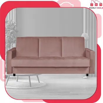 Pohovka Rozkládací pohovka Alicja s úložným prostorem, pružinový systém Bonell, růžová - Family meble