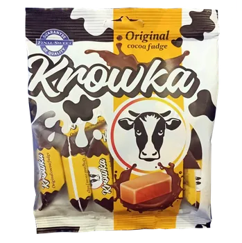 Bonbon KROWKA mléčné karamely 100 g KAKAOVÉ (klasické měkké mléčné karamelky s kakaovou příchutí)