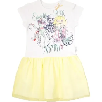 Kojenecké šaty Kojenecké šaty Nicol, Mořská víla - žluto/bílé Velikost: 116 (5-6r)