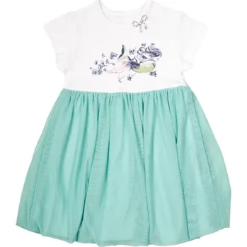 Kojenecké šaty Dětské šaty Nicol, Mořská víla - zeleno/bílé Velikost: 128 (7-8r)