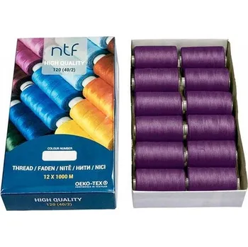 Nit Nitě na džíny, na overlock, pro strojové šití, pro ruční šití polyesterové fialové 1 ks