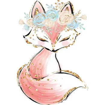 Imitace bavlněného plátna PANEL M 40x40 indiana girl white- liška