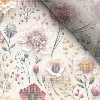 Měkký tyl 3D květiny Selena