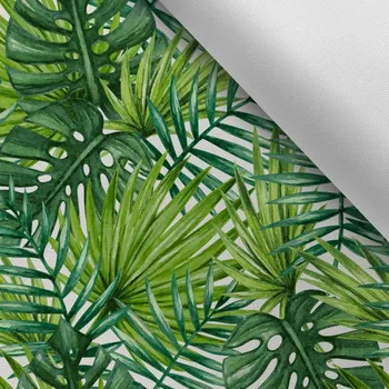 Látka s potiskem kočárkovina TD/NS tropické lístie old