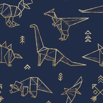 Látka na plavkové šortky geometrické dinosaury