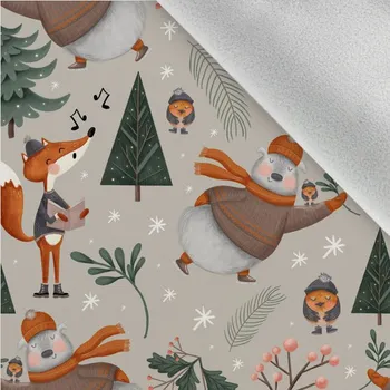 Látka softshell zimní - zimní les