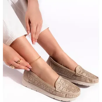 Dámské mokasíny Módní hnědé mokasíny dámské bez podpatku 38