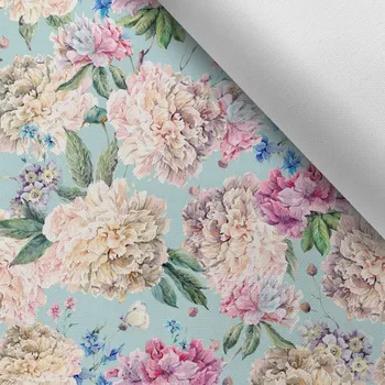 Látka s potiskem kočárkovina TD / NS květiny Latina