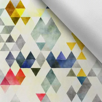 Látka s potiskem kočárkovina TD/NS trojúhelník béžový