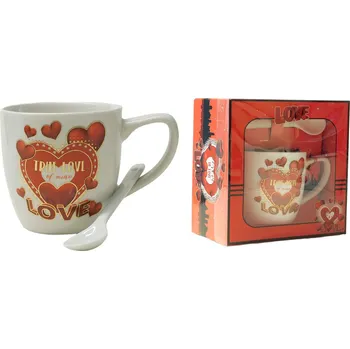 PROHOME - Hrnek a lžička keramická Love