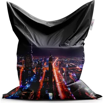 Sedací pytel Sablio Sedací vak Classic Rozsvícené město - 150x100 cm