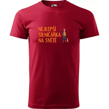 Pánská móda Sablio Tričko s potiskem Nejlepší silničářka na světě - červené 4XL
