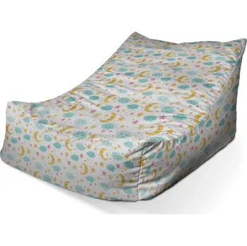 Sedací pytel Sablio Sedací vak Lounge Měsíc a modré mráčky - 80 x 95 x 50 cm