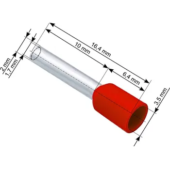 Síťový konektor Červená izolační objímka konektoru 1,5/10