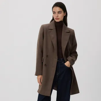 Dámský kabát Reserved - Kabát ze směsi vlny - šedobéžová - TS854-74X - TS854-74X-M