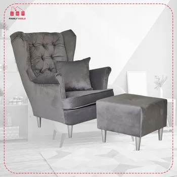 Křeslo Křeslo ušák Family Meble stříbrné