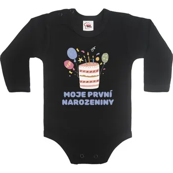 Kojenecký body Dětské body s volitelným věkem narozeniny, Barva Černá, Velikost 68 / 4-6m, Canvas Dětské body Bezvatriko.cz 3064