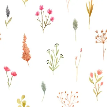 Strečový satén luční květiny Amia