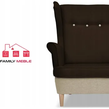 Pohovka Pohovka dvoumístná ušák ARI DUO skandinávský styl Family Meble béžovo-hnědá