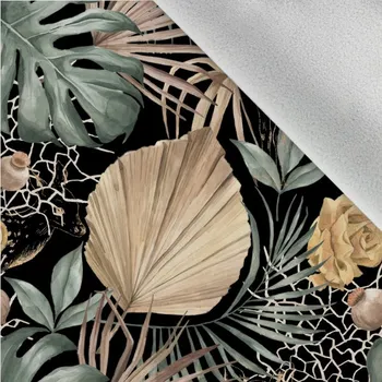 Softshell zimní - Oasis zlato zelené listy černá