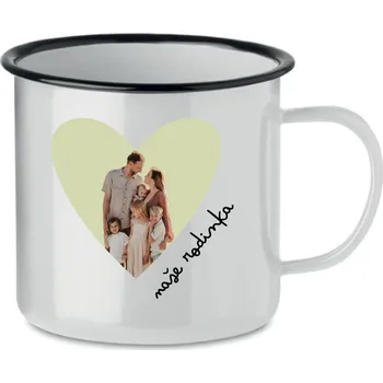 Personalizovaný retro plecháček s výřezem fotky na podkladu