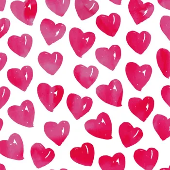 Strečový satén srdíčka