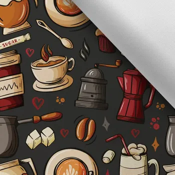 Látka s potiskem kočárkovina TD / NS káva