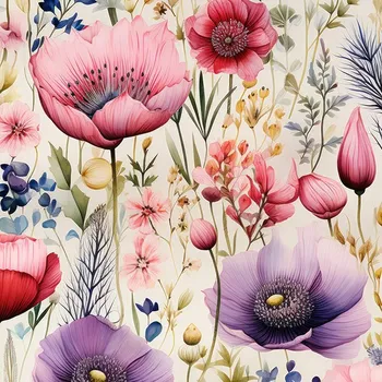 Látka na plavky, fitness oblečení s UV ochranou květiny Marina