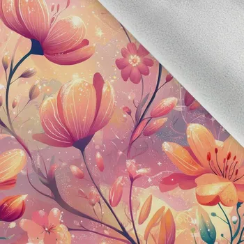 Softshell zimní pohádkové růžové květiny